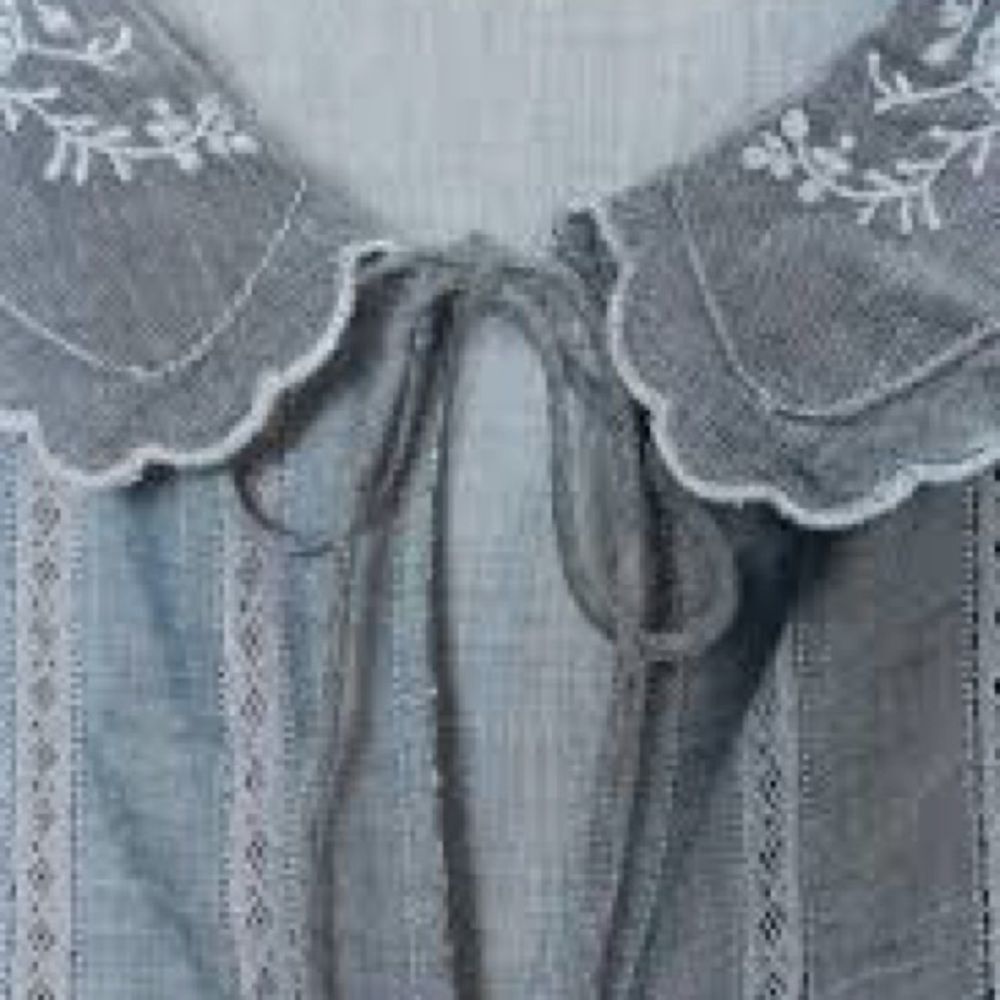 ZARA EMBROIDERED CROP SHIRT - Picture 9 of 9